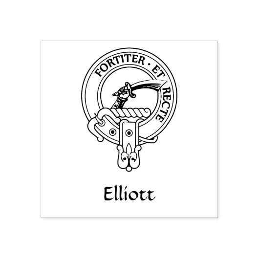 Clan Elliott Wappen Gummistempel (Prägung)
