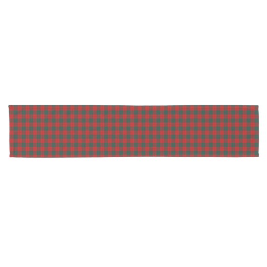 Clan Erskine Red und Dark Green Scottish Tartan Kurzer Tischläufer (Horizontal)