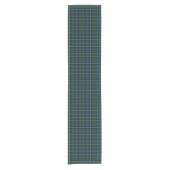 Clan Farquharson Bright Blue und Green Tartan Kurzer Tischläufer (Vorderseite)