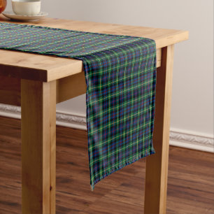 Clan Farquharson heller blauer und grüner Tartan Kurzer Tischläufer