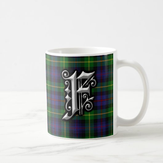 Clan Farquharson Letter F Monogram Tartan Kaffeetasse (Rechts)