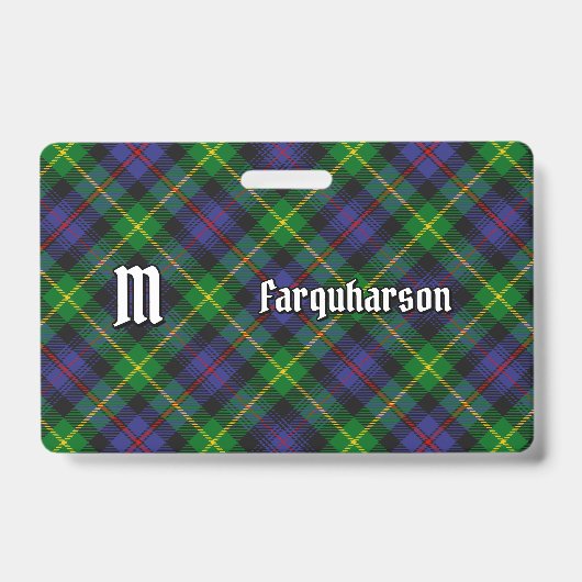 Clan Farquharson Tartan Abzeichen Ausweis (Vorderseite)