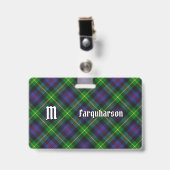 Clan Farquharson Tartan Abzeichen Ausweis (Vorderseite mit Clip)