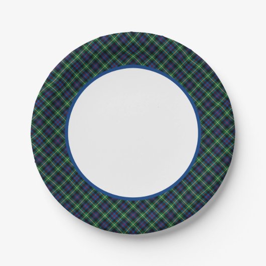 Clan Farquharson Tartan Border Pappteller (Vorderseite)