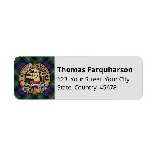 Clan Farquharson Tartan Label (Vorne)