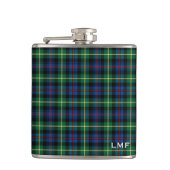 Clan Farquharson Tartan Monogram Flachmann (Vorderseite)