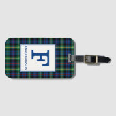 Clan Farquharson Tartan Monogramm Gepäckanhänger (Vorderseite (Horizontal))