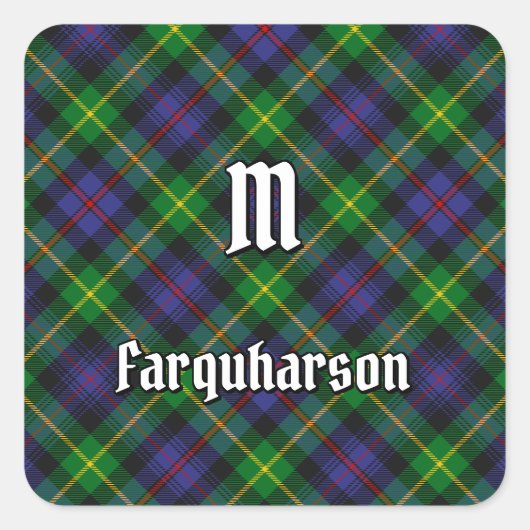 Clan Farquharson Tartan Square Sticker (Vorderseite)