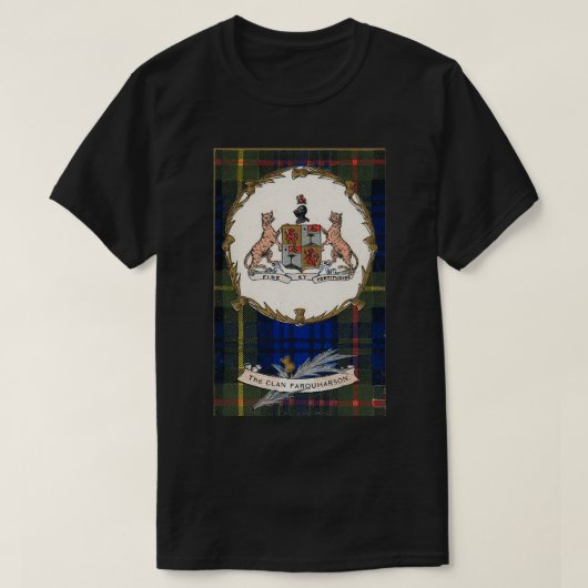 Clan Farquharson Vintag Tartan Wappen Abzeichen T-Shirt (Design vorne)