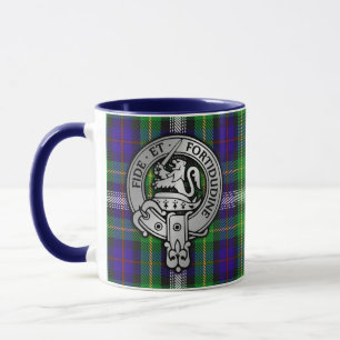 Clan Farquharson Wappen & Dress Tartan Tasse
