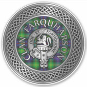 Clan Farquharson Wappen & Tartan Knot Aufkleber (Vorderseite)