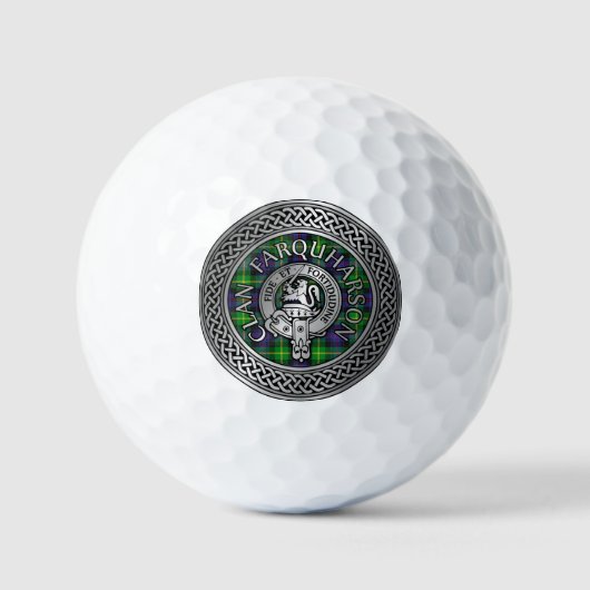 Clan Farquharson Wappen & Tartan Knot Golfball (Vorderseite)