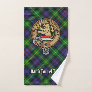 Clan Farquharson-Wappen über Tartan Badhandtuch Set