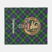 Clan Farquharson Wappen über Tartan Fleecedecke (Vorderseite (Horizontal))