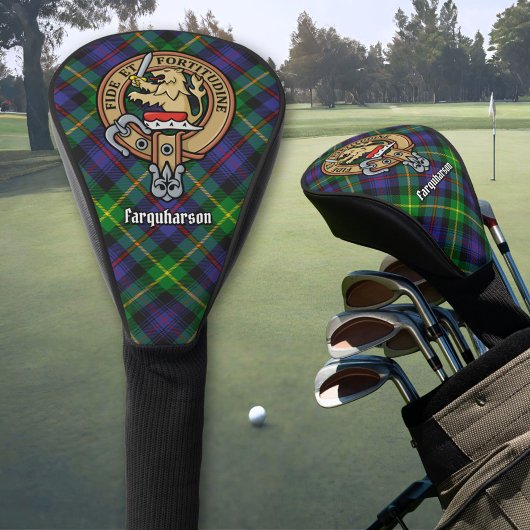Clan Farquharson Wappen über Tartan Golf Headcover