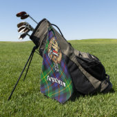 Clan Farquharson Wappen über Tartan Golf Towel Golfhandtuch (Gras)