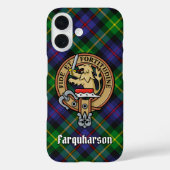 Clan Farquharson Wappen über Tartan iPhone Case (Rückseite)