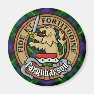 Clan Farquharson Wappen über Tartan Magnet