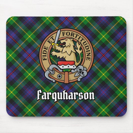 Clan Farquharson Wappen über Tartan Mousepad (Vorne)