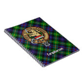 Clan Farquharson Wappen über Tartan Notizblock (Rechte Seite)