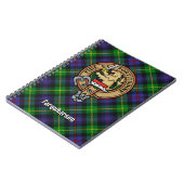 Clan Farquharson Wappen über Tartan Notizblock (Linke Seite)