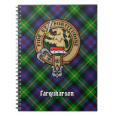 Clan Farquharson Wappen über Tartan Notizblock (Vorderseite)