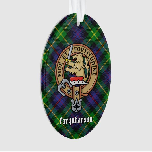 Clan Farquharson Wappen über Tartan Ornament (Vorderseite)