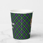 Clan Farquharson Wappen über Tartan Paper Cups Pappbecher (Rechts)