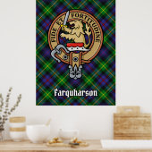 Clan Farquharson Wappen über Tartan Poster (Küche)