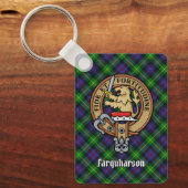 Clan Farquharson Wappen über Tartan Schlüsselanhän Schlüsselanhänger (Vorderseite)