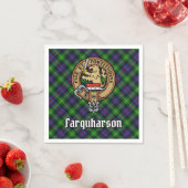 Clan Farquharson Wappen über Tartan Serviette (Beispiel)