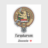 Clan Farquharson Wappen über Tartan Sticker (Blatt)