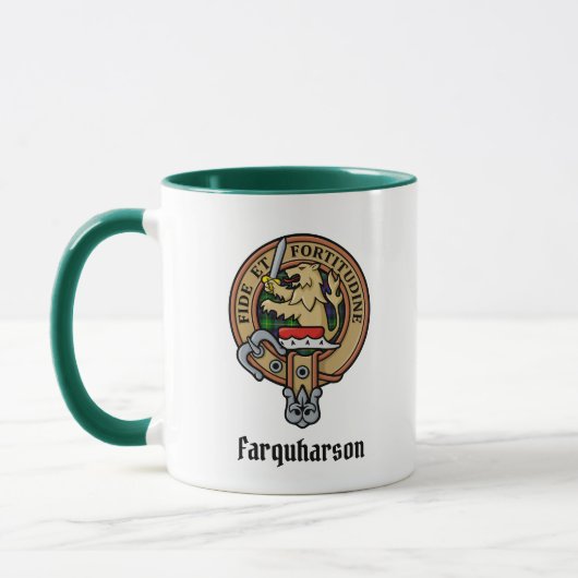 Clan Farquharson Wappen über Tartan Tasse (Links)