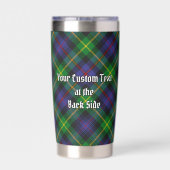 Clan Farquharson Wappen über Tartan Thermobecher (Rückseite)