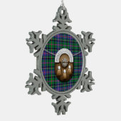 Clan-FassbinderTartan und Sporran Schneeflocken Zinn-Ornament (Links)