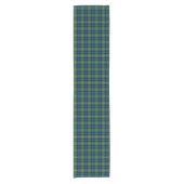 Clan Ferguson Green und Royal Blue Scottish Tartan Kurzer Tischläufer (Vorderseite)