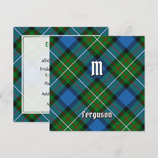 Clan Ferguson Tartan Einladung (Vorne/Hinten)