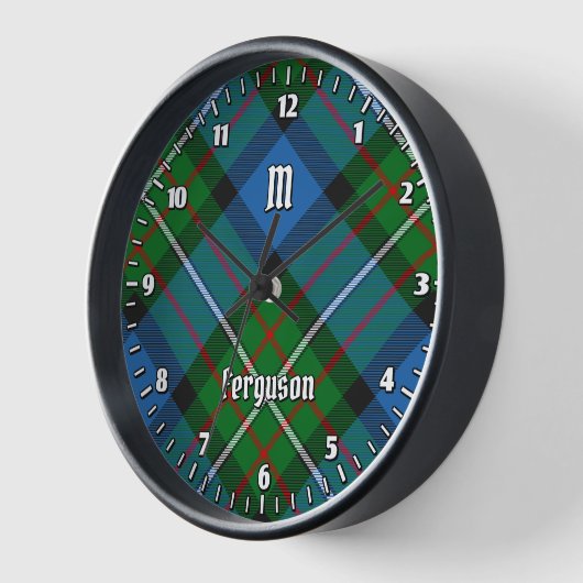 Clan Ferguson Tartan Large Clock Uhr (Winkel)