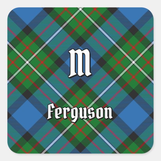 Clan Ferguson Tartan Square Sticker (Vorderseite)