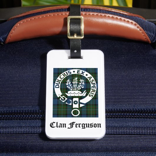 Clan Ferguson Wappen Tartan Gepäckanhänger (Vorderseite Insitu 2)