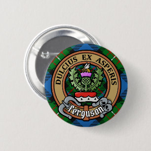 Clan Ferguson Wappen über Tartan Button