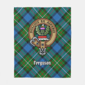 Clan Ferguson Wappen über Tartan Fleecedecke (Vorderseite)