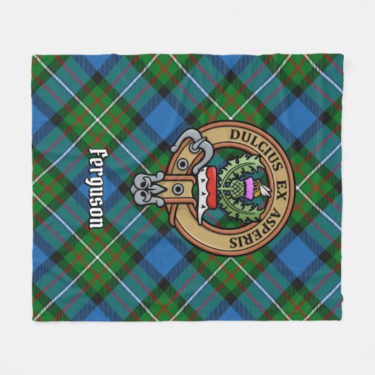 Clan Ferguson Wappen über Tartan Fleecedecke (Vorderseite (Horizontal))
