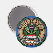 Clan Ferguson Wappen über Tartan Magnet (Vorderseite/Rückseite)