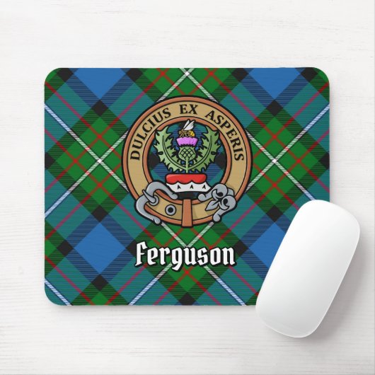 Clan Ferguson Wappen über Tartan Mousepad (Mit Mouse)