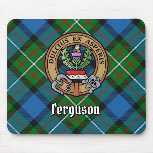 Clan Ferguson Wappen über Tartan Mousepad (Vorne)