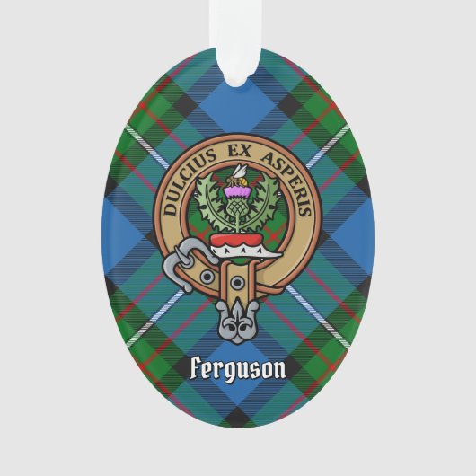 Clan Ferguson Wappen über Tartan Ornament (Vorderseite)