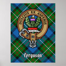 Clan Ferguson Wappen über Tartan