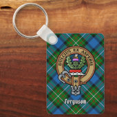 Clan Ferguson Wappen über Tartan Schlüsselanhänger (Vorderseite)