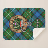 Clan Ferguson Wappen über Tartan Sherpadecke (Vorderseite (Horizontal))